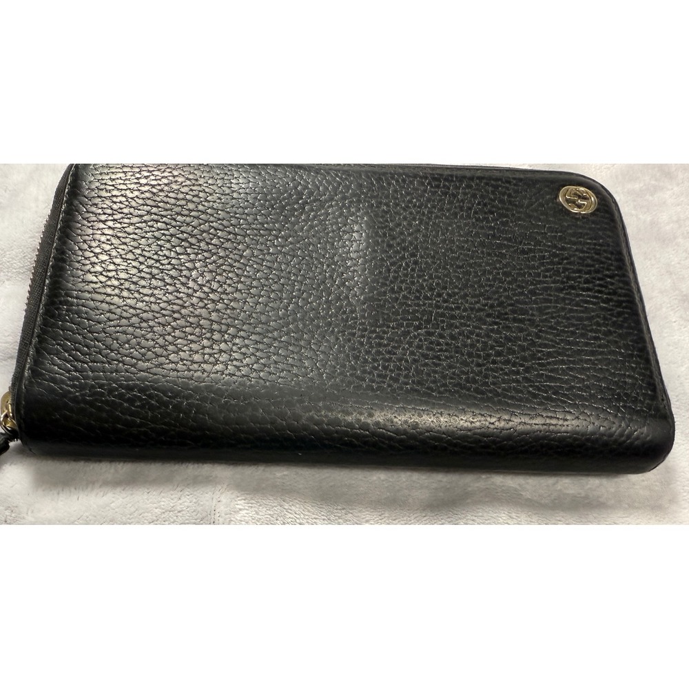 Gucci‎ Black Leather Interlocking G Zip Wallet - Picture 12 of 16